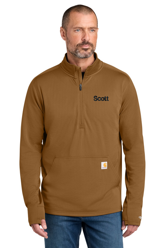 Personalized Carhartt Force® 1/2-Zip Grid Fleece Pullover Sweatshirt CECT107814