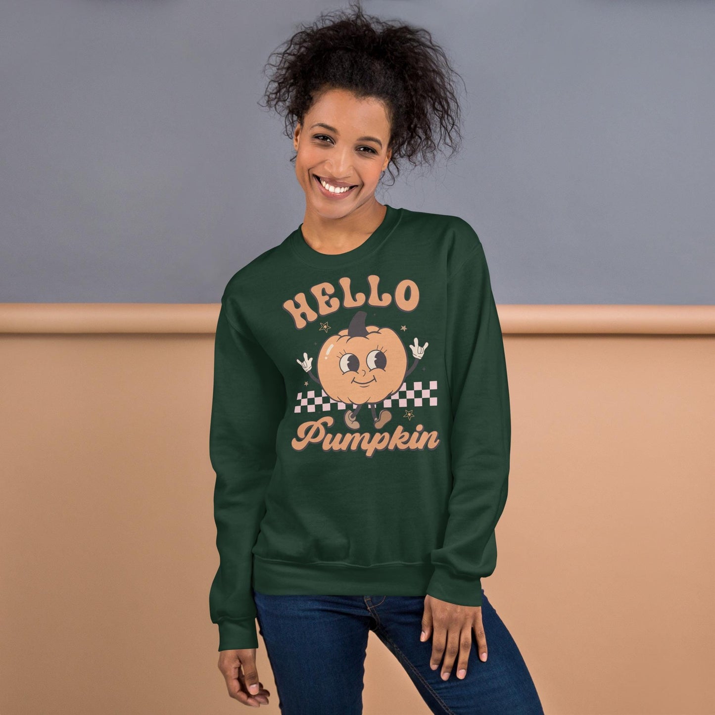 Hello Pumpkin Fall Sweatshirt, Funny Autumn Sweatshirt, Pumpkin Lover Shirt, Fall Season Shirt, Thanksgiving Women's Sweathirt