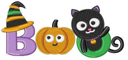 Embroidered Halloween Sweatshirt, Sweatshirt Boo Pumpkin Design and Name, Black Cat Sweatshirt, Mom Gift, Gift, Womens Unisex