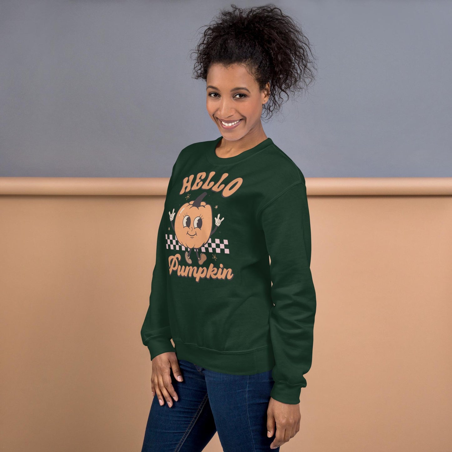 Hello Pumpkin Fall Sweatshirt, Funny Autumn Sweatshirt, Pumpkin Lover Shirt, Fall Season Shirt, Thanksgiving Women's Sweathirt