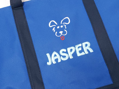 Personalized Dog Tote Bag, Embroidered Puppy Dog, Name of your Dog, Perfect Pet Birthday Gift, Pet Owner Groomer Trainer Gift