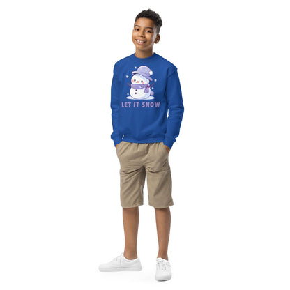 Kids Christmas Snowman Sweatshirt, Let it Snow Xmas Sweater, Christmas Season Gifts, Christmas Gift, Xmas Sweatshirt, Christmas Kids Gift