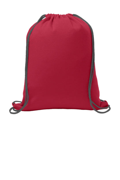 Personalized Red Cinch Pack, Fleece, Drawstring Gym School PE Backpack, Embroidered Monogrammed Custom Name, School Gift