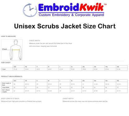 Personalized Unisex Nurses Assistant Scrubs Jacket, Custom Embroidered Name, Doctor, Nurse, Veterinarian, Hospital, Shirt, Medical Apparel