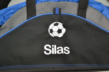Personalized Kids Soccer Duffel Bag Gym Bag School PE Contrast Piping and Stitching Embroidered with Name Soccer Gift