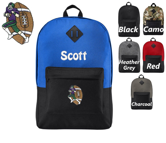 Personalized Kids Football Backpack, Embroidered Monogrammed Custom Name, Kids School Gift, Kids Gift, Custom Backpack, Retro Backpack