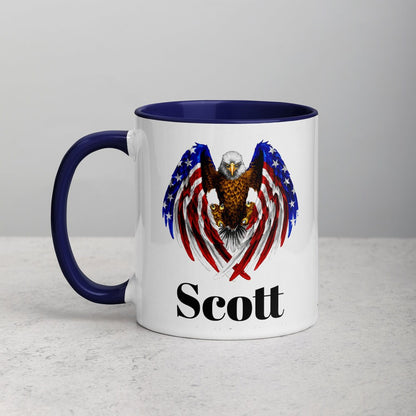 Custom American Eagle Coffee Mug, Patriotic Cup, USA, Custom American Flag Mug, Ceramic