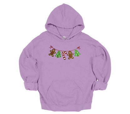 Christmas Hoodie, Sweatshirt with Gingerbread Man Embroidery Design, Warm Custom Sweat shirt, Mom Girlfriend Gift
