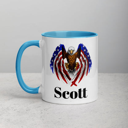 Custom American Eagle Coffee Mug, Patriotic Cup, USA, Custom American Flag Mug, Ceramic