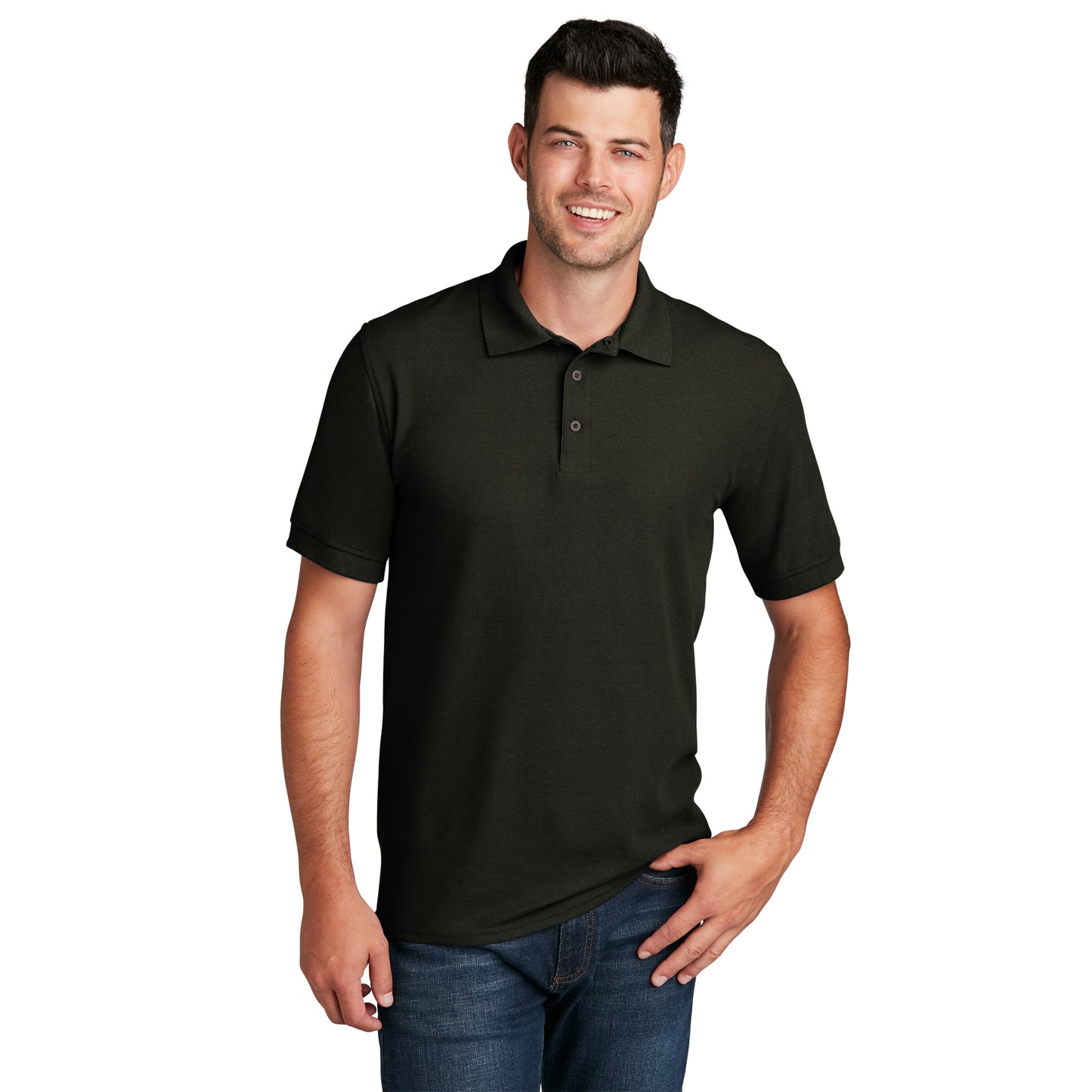 12 Polo Shirt with Logo Double Pique 50/50 Cotton/Poly Fabric KP155
