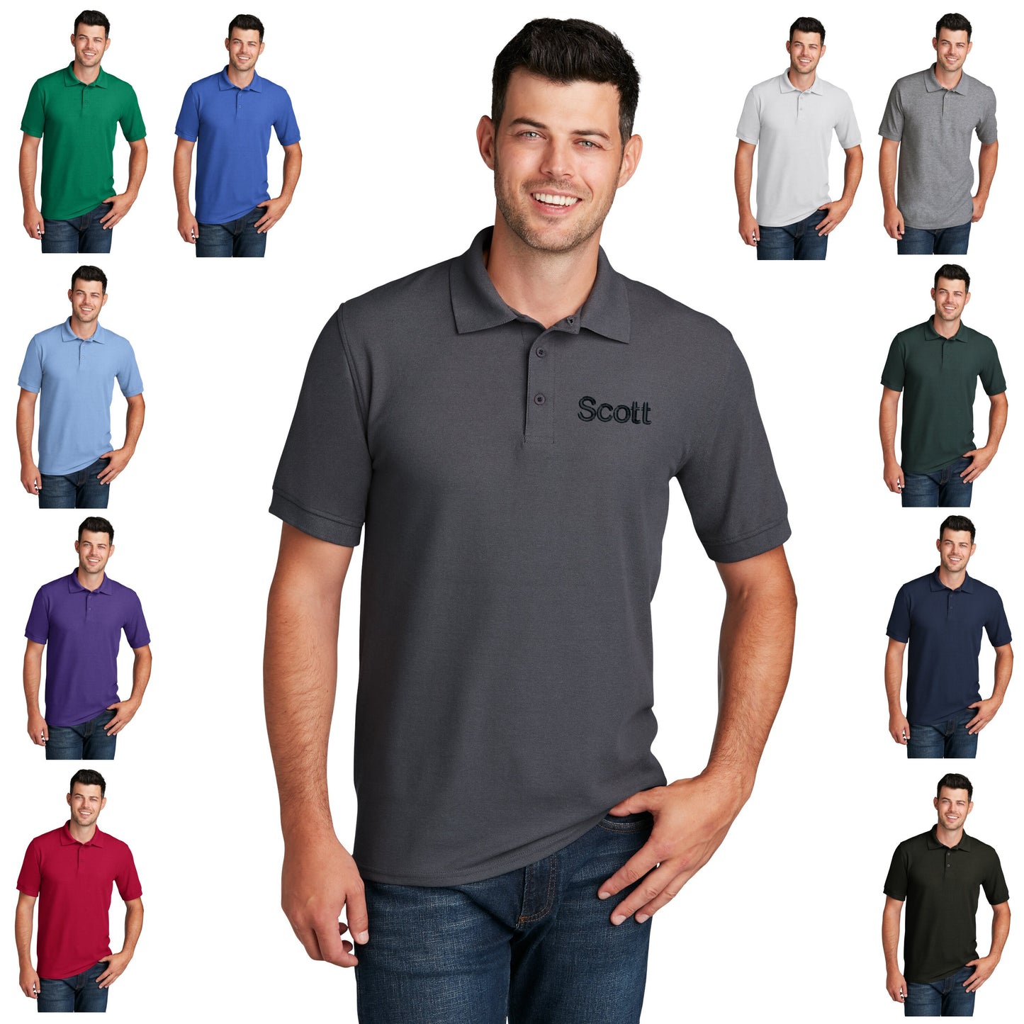 Personalized Mens Polo Shirt, Polo Shirt with Name, Business, Durable Custom Shirt, Dad Gift, Monogrammed Gift, Pique Polo,