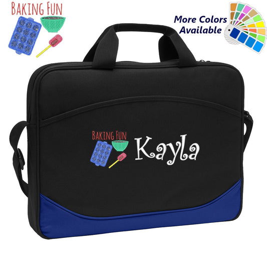 Personalized Computer Laptop Case Baking Fun Embroidery Design with Your Name Perfect Chef Cook Gift