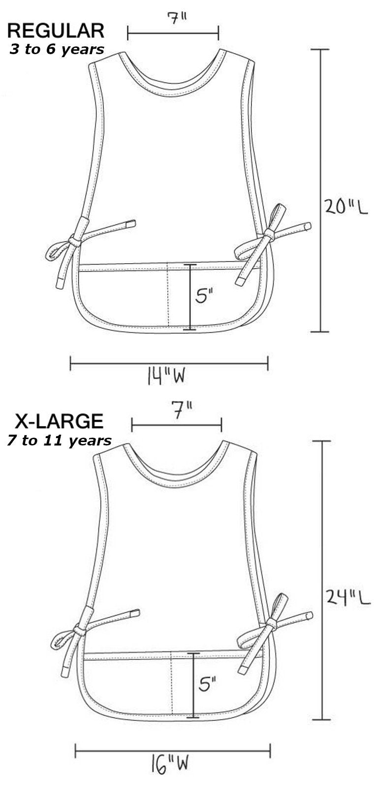 Personalized Kids Art Smock Cobbler Apron with Artist Embroidery Design