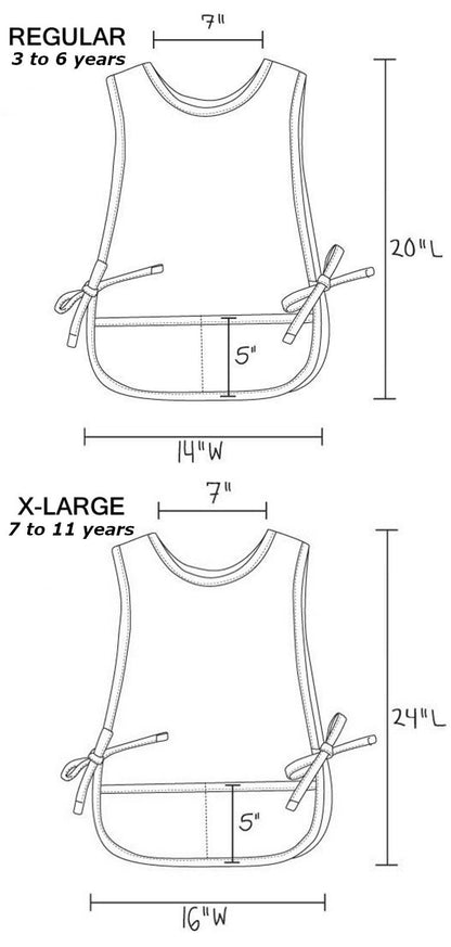 Personalized Kids Art Smock Cobbler Apron with Artist Embroidery Design