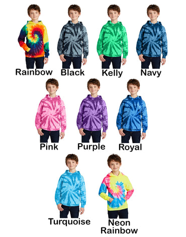 Kids Personalized Tie Dye Hoodie Sweatshirt with Name, Girl or Boy, Unisex Jacket, Colorful Childrens Hoodie, Birthday Christmas Gift