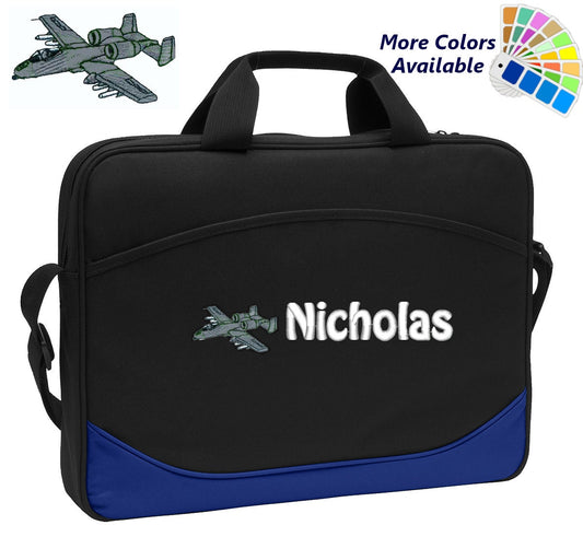 Personalized Computer Laptop Case A10 Warthog Airplane Embroidery Design with Your Name Perfect Mom Dad Gift