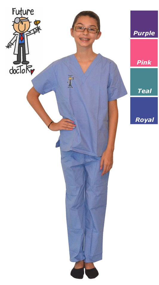 Kids Scrubs with Future Doctor Boy Embroidery Design