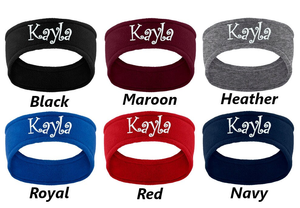 Personalized Headband Fleece Stretch, Monogrammed, Mom Gift, Sports Gift, School Gift, Winter Headband