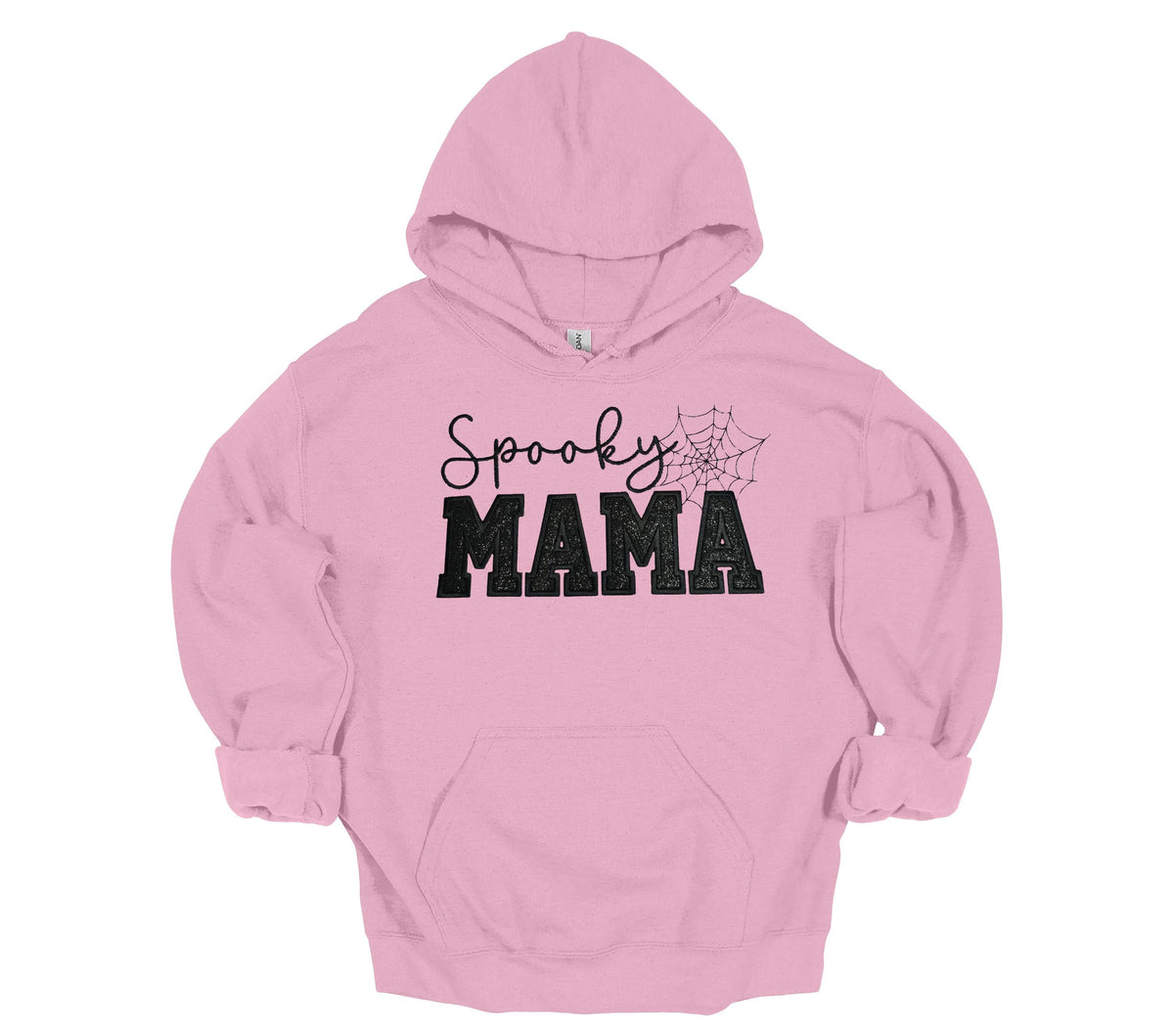 Halloween Hoodie, Sweatshirt with Spooky Mama Glitter Applique, Warm Custom Sweat shirt, Mom Girlfriend Gift