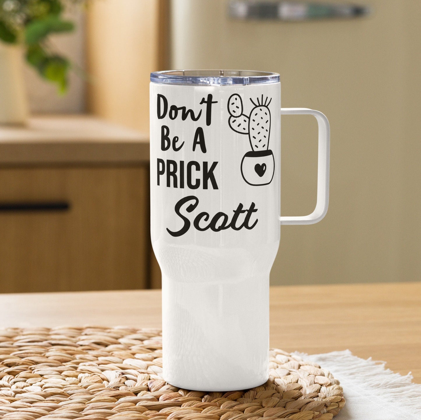 Personalized Funny Tumbler, Don't Be A Prick, Gag Gift, Printed Name Cup, Co Worker Boss Gift