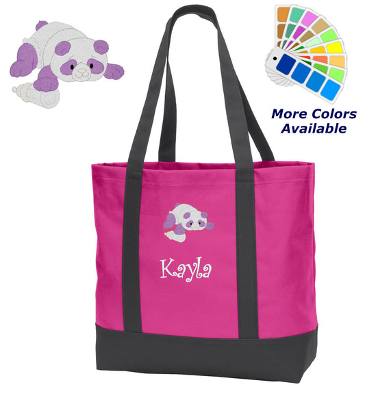 Personalized Diaper Bag, Embroidered Panda Bear, Bag, Infant Bag, Name of Your Choice, Shower Gift