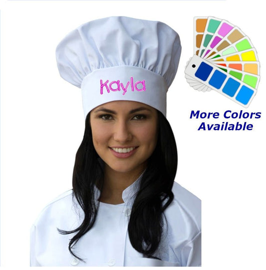 Personalized Chef Hat Embroidered with Your Text or Name, Monogrammed Chef Hat, Mom Mothers Day Gift, Chef Gift, Cooking Gift, Kitchen Gift