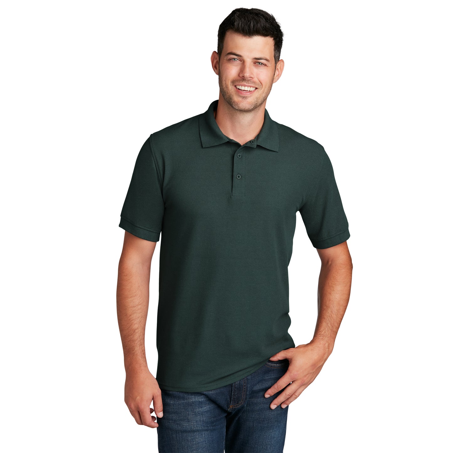 12 Polo Shirt with Logo Double Pique 50/50 Cotton/Poly Fabric KP155