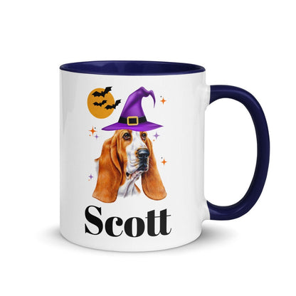 Basset Hound Halloween Mug, Custom Coffee Cup for Basset Hound Mom, Gift for Basset Hound Dad, Basset Hound Gift