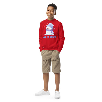 Kids Christmas Snowman Sweatshirt, Let it Snow Xmas Sweater, Christmas Season Gifts, Christmas Gift, Xmas Sweatshirt, Christmas Kids Gift
