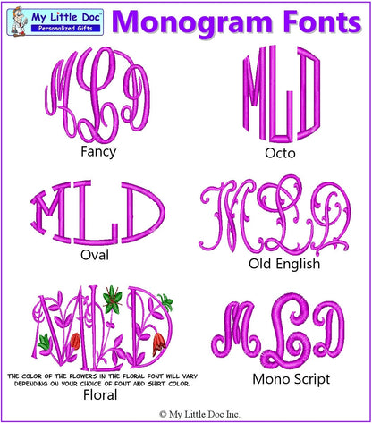 Monogrammed Kids Scrubs with Initials for little Doctors and Nurses