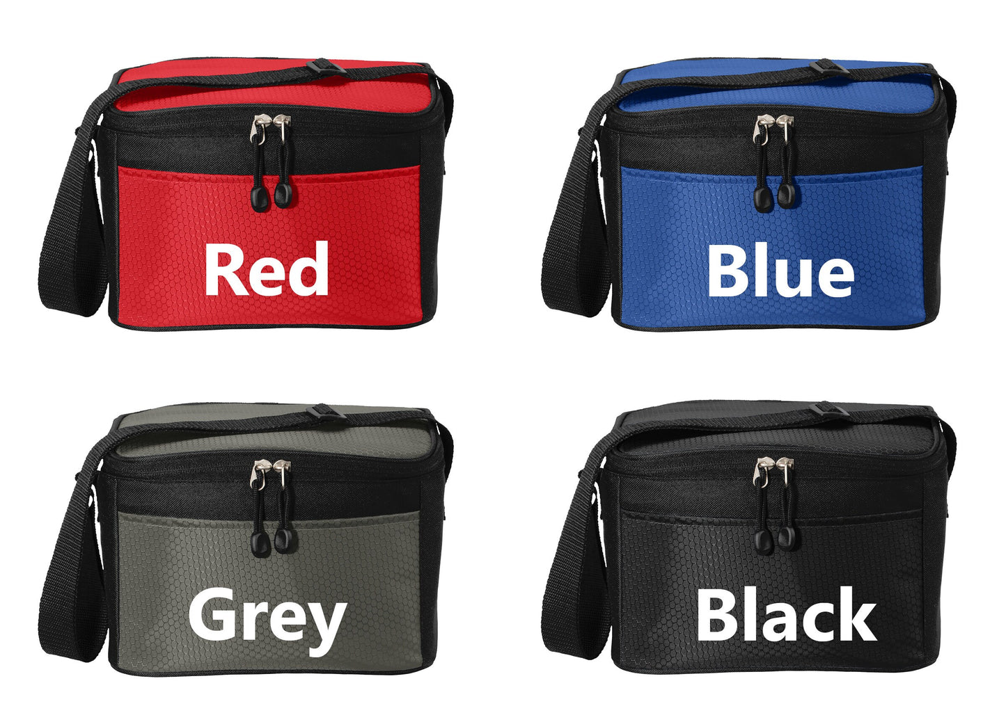 Personalized Lunch Bag Box Cooler, with Honeycomb Polyester Fabric, Insulated Embroidered School Work Sports Monogrammed Custom Name