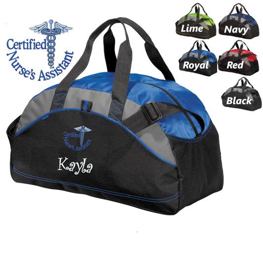 Personalized Certified Nurses Assistant Duffle Bag, Scrubs Bag, Embroidered Custom Name, Hospital Bag, Travel Bag, Monogrammed, Travel Gift