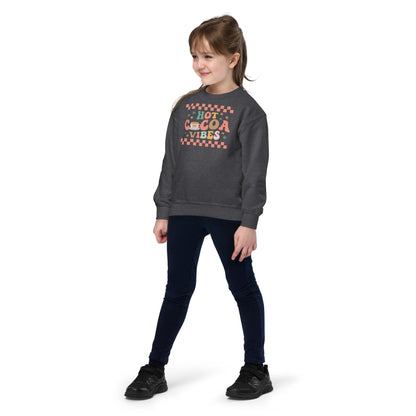 Kids Retro Christmas Sweatshirt, Hot Cocoa Vibes Sweater, Christmas Season Gifts, Christmas Gift Kids, Xmas Sweatshirt, Christmas Kids Gift