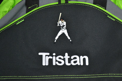 Personalized Kids Duffel Bag, Baseball Player Design, Gym Bag, School Sports, Contrast Stitching, Embroidered Name, Baseball Gift