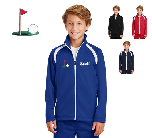 Personalized Kids Golf Jacket, Kids Sports Jacket, Kids Team Jacket, Polyester Zipper Jacket, Embroidered Name, Kids Gift, Monogrammed