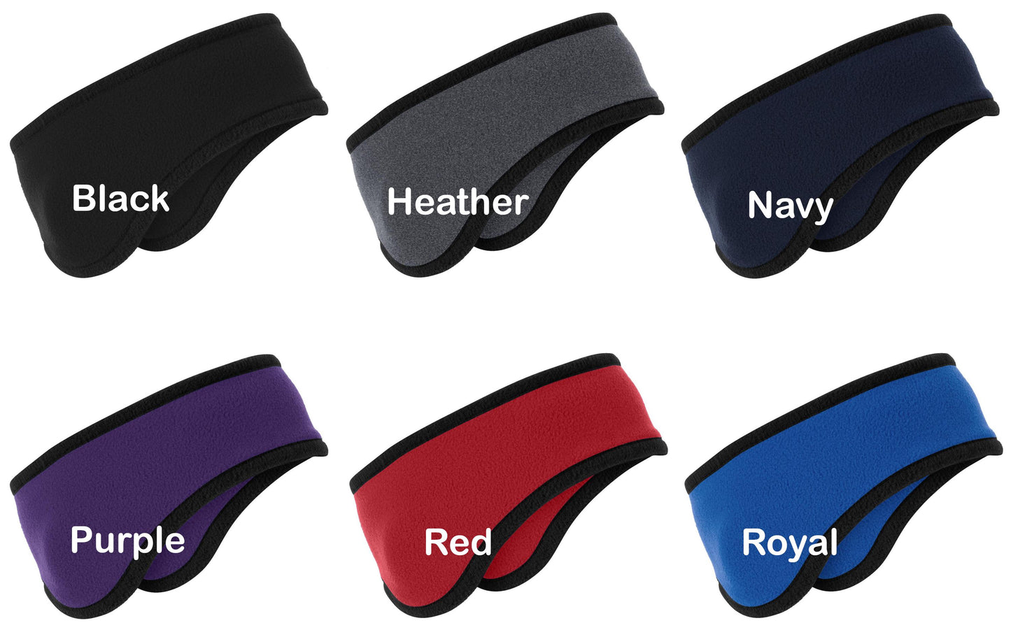 Personalized Winter Headband Two Color Fleece Stretch, Ear Muffs, Monogrammed, Mom Gift, Sports Gift, School Gift, Warm Headband