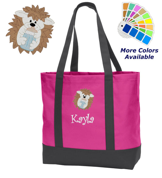 Personalized Diaper Bag, Embroidered Hedgehog, Bag, Infant Bag, Name of Your Choice, Shower Gift