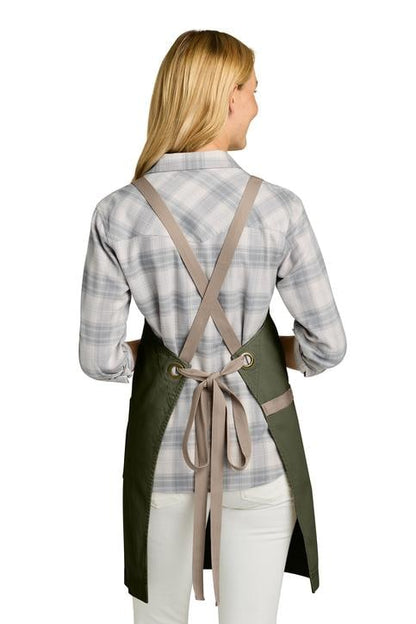 Personalized Crossback Apron Heavy Cotton Twill Bib, Large Pockets, Custom Womens Apron, Kitchen Baking, Crafts