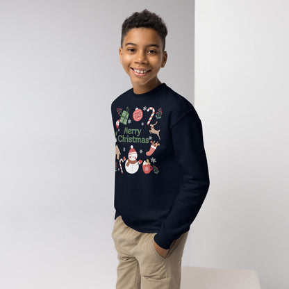 Kids Christmas Snowman Sweatshirt, Toys Xmas Sweater, Christmas Season Merry Gifts, Christmas Gift, Xmas Sweatshirt, Christmas Kids Gift