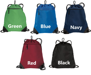 6 Personalized Cinch Pack, Drawstring Gym School PE, Pool Backpack, Embroidered Monogrammed with Custom Name, Perfect Student Gift