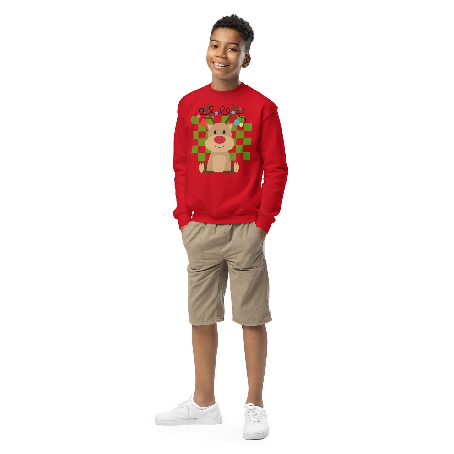 Kids Reindeer Sweatshirt, Christmas Sweater, Custom Christmas Gifts, Christmas Gifts For Kids, Reindeer Sweatshirt, Christmas Kids Gifts