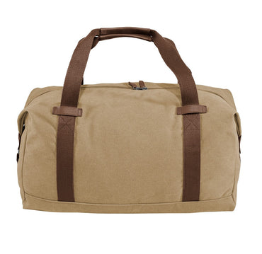Personalized Khaki Duffel Bag, Gym Bag, Weekend Bag, Groomsmen Gift, School PE, Husband Gift, Embroidered with Name or Text of Your Choice