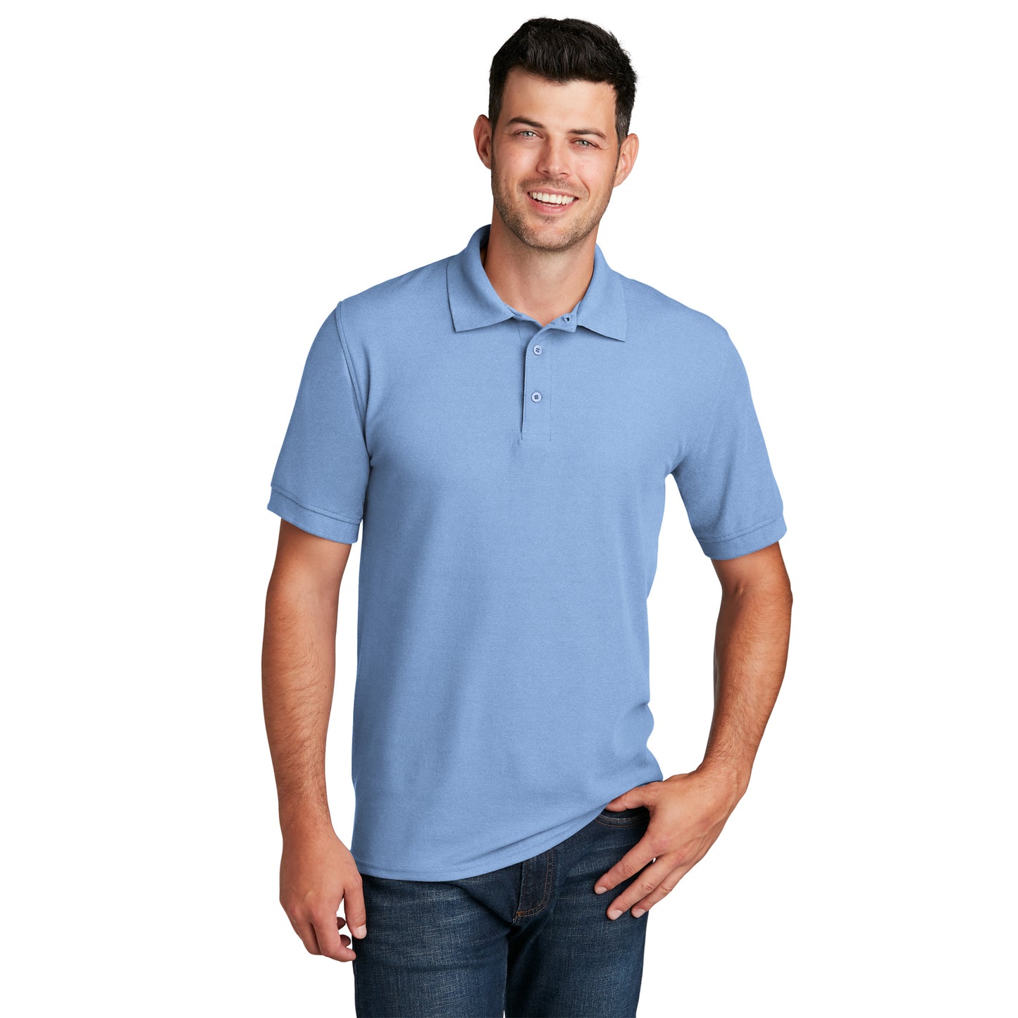 12 Polo Shirt with Logo Double Pique 50/50 Cotton/Poly Fabric KP155