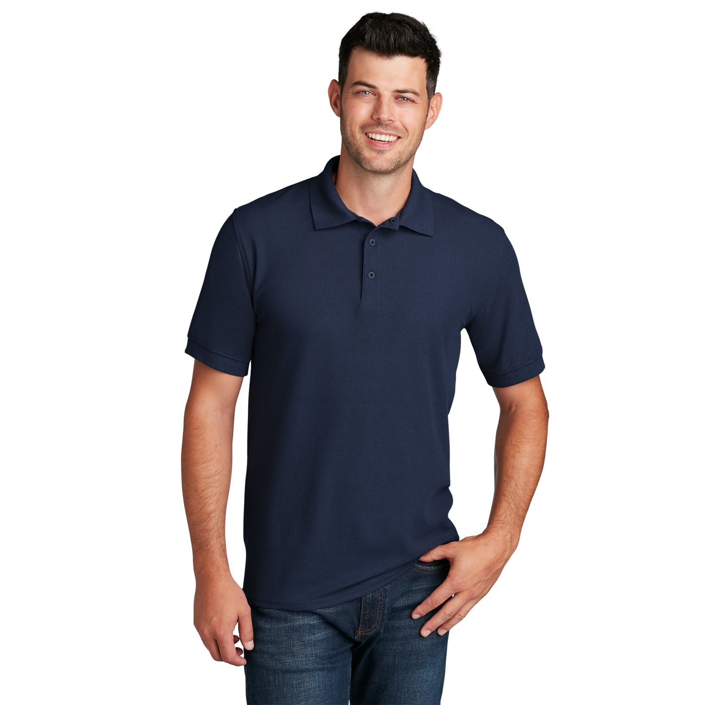 12 Polo Shirt with Logo Double Pique 50/50 Cotton/Poly Fabric KP155