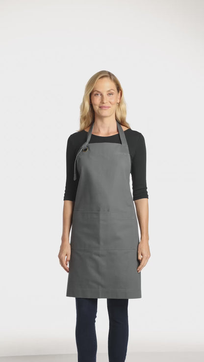 Personalized Apron Heavy Cotton Twill Bib, Large Pockets, Custom Womens Apron, Kitchen Baking, Crafts