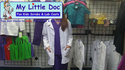 Girls Lab Coat with Personalized Embroidery