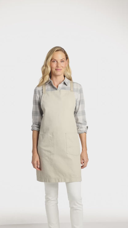 Personalized Crossback Apron Heavy Cotton Twill Bib, Large Pockets, Custom Womens Apron, Kitchen Baking, Crafts