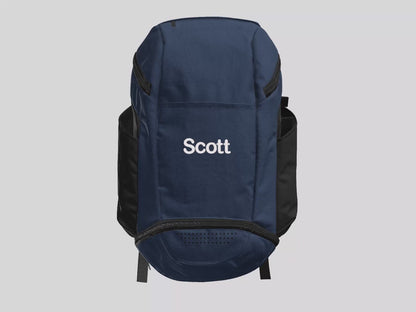 Personalized Sports Backpack, Ball Compartment, Embroidered Monogrammed Name, Side Pockets, College Student Gift, Sports Workout Backpack