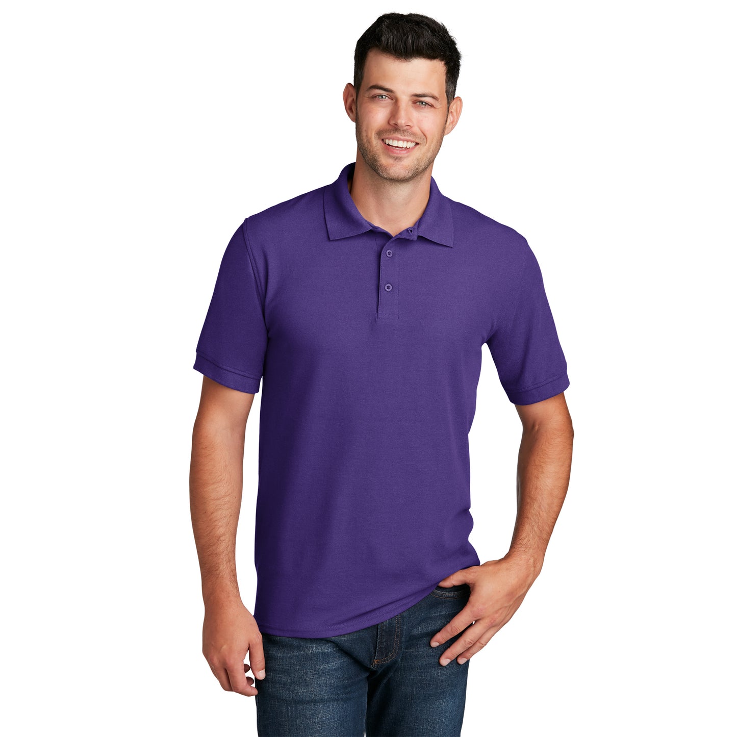 12 Polo Shirt with Logo Double Pique 50/50 Cotton/Poly Fabric KP155