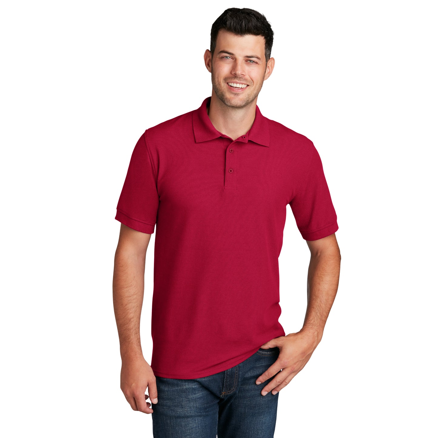 12 Polo Shirt with Logo Double Pique 50/50 Cotton/Poly Fabric KP155